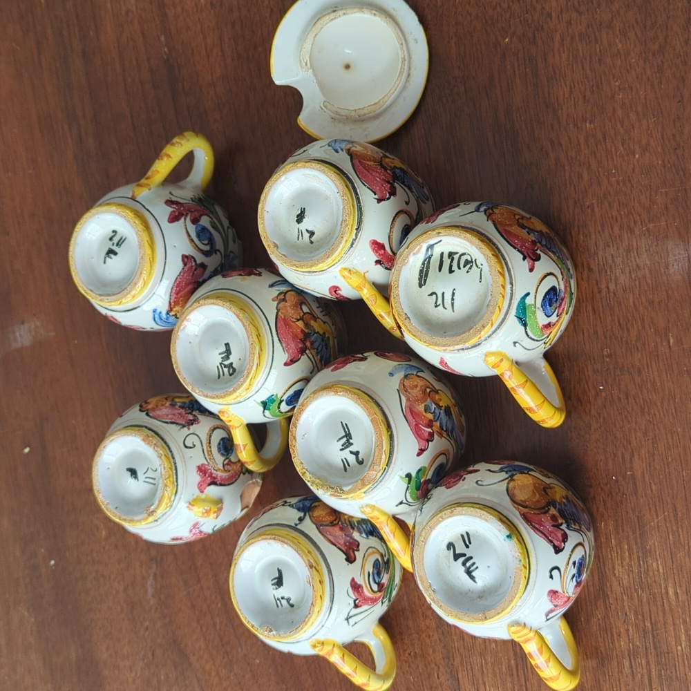 Italian Majolica Espresso Cups - Picture 9 of 9